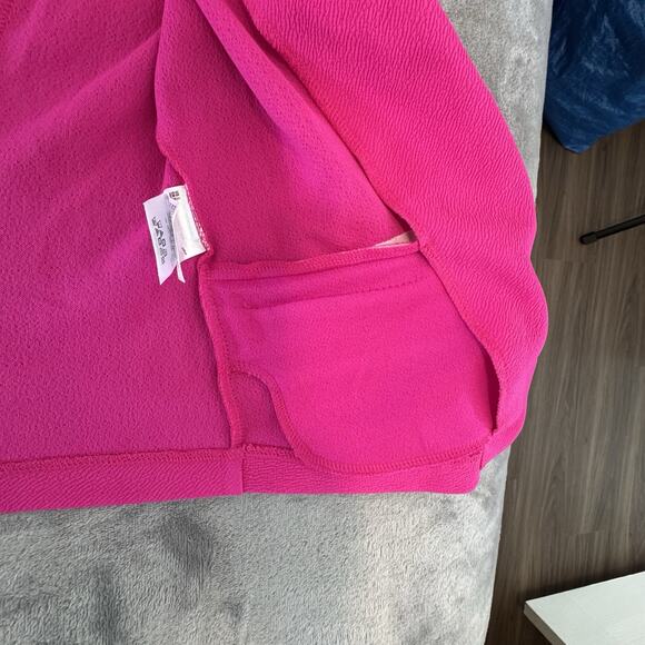 NEW Bar lll Fuchsia Pink 3/4 Ruched Sleeve Stretch Blazer Jacket Size Small NWT - Picture 4 of 15